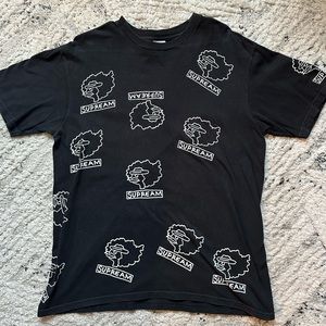 Supreme Gonz Heads All Over Print Black Tee